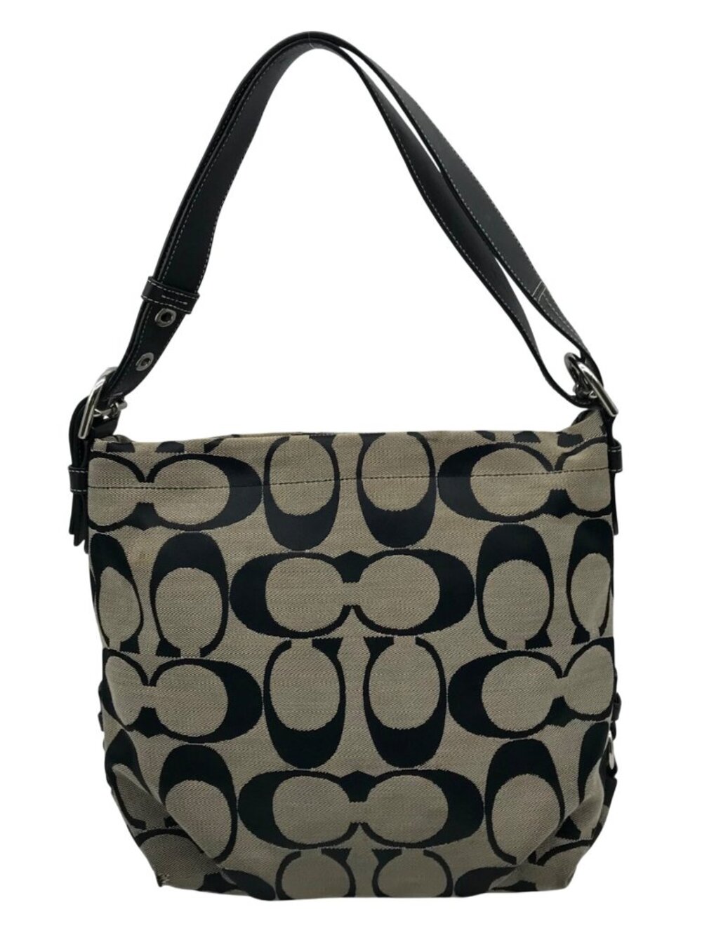 Coach Gray Signature C Jacquard Canvas Hobo Shoulder Bag F15067